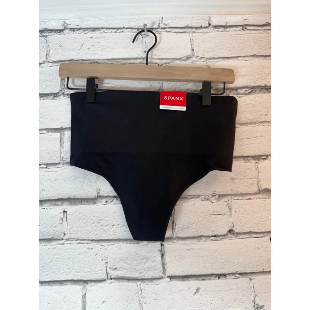 SPANX 2X Black Ecocare Seamless Shaping Thong & Higher Power Short BUNDLE 2 Pcs - Picture 3 of 8